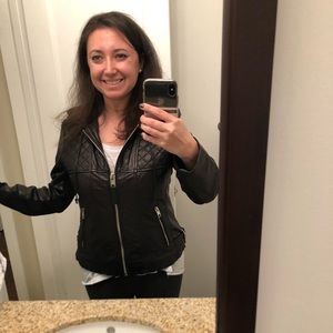 Michael Kors Leather Jacket w/Hood